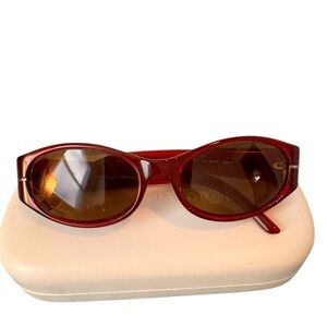 Valentino Oval Cat Eye Sunglasses Red Gradient Frames Prescription Lenses Frames